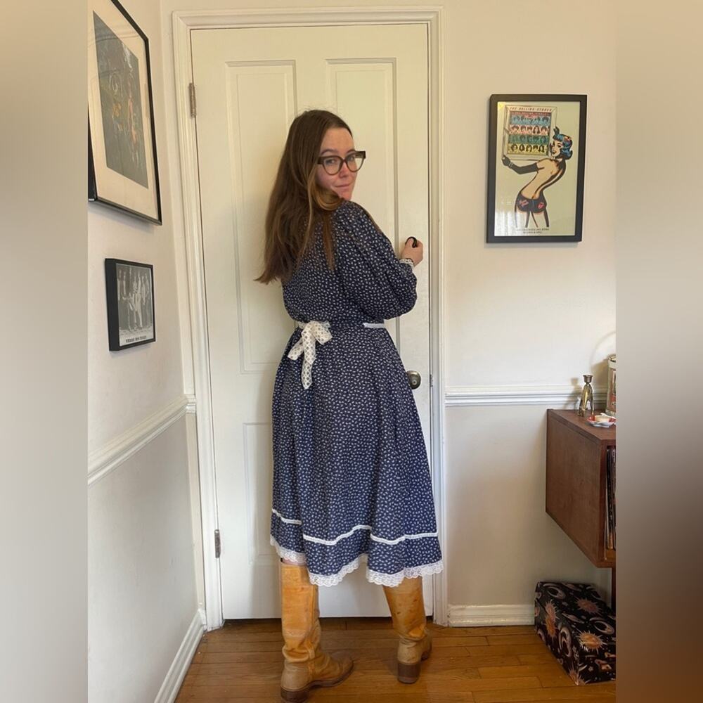 70s Vintage Gunne Sax Prairie Midi Dress - Picture 1 of 10